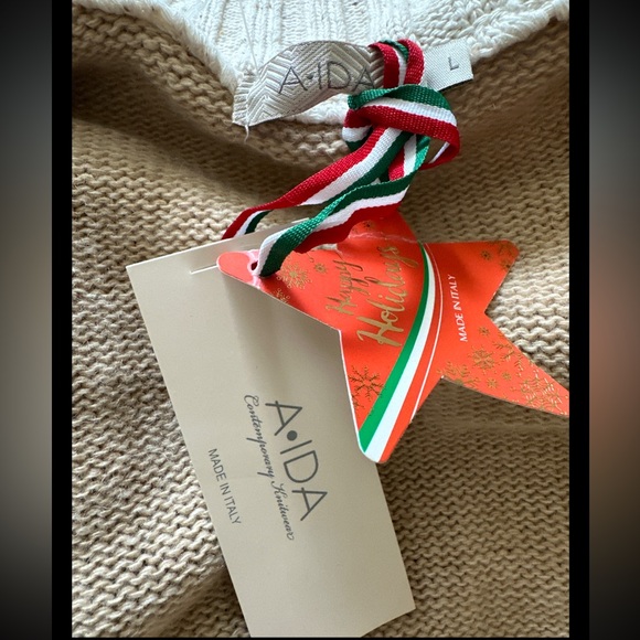 A.IDA open front long sweater cardigan beige size L 😄 - Picture 6 of 9